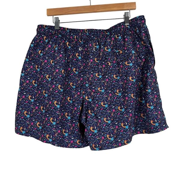 Jared Lang Swim Trunks Mens XXL 5" Purple Cosmic Star Print Pockets Spacecore - Picture 3 of 6